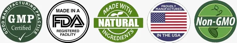 Selos GMP, FDA, Natural, Made in USA, Non-GMO